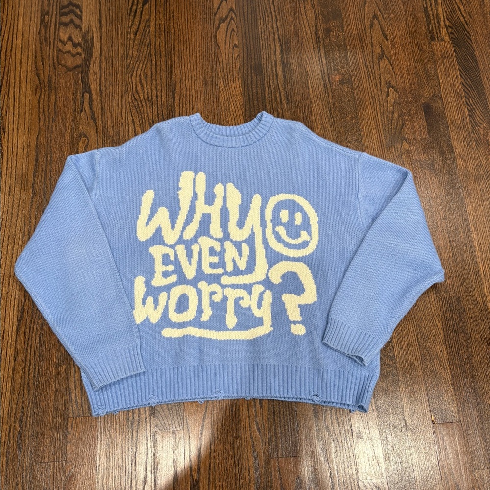 PacSun Light Blue Graphic Sweater